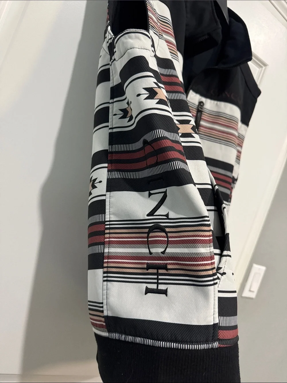 Cinch Black, White & Rust Striped Aztec Vest